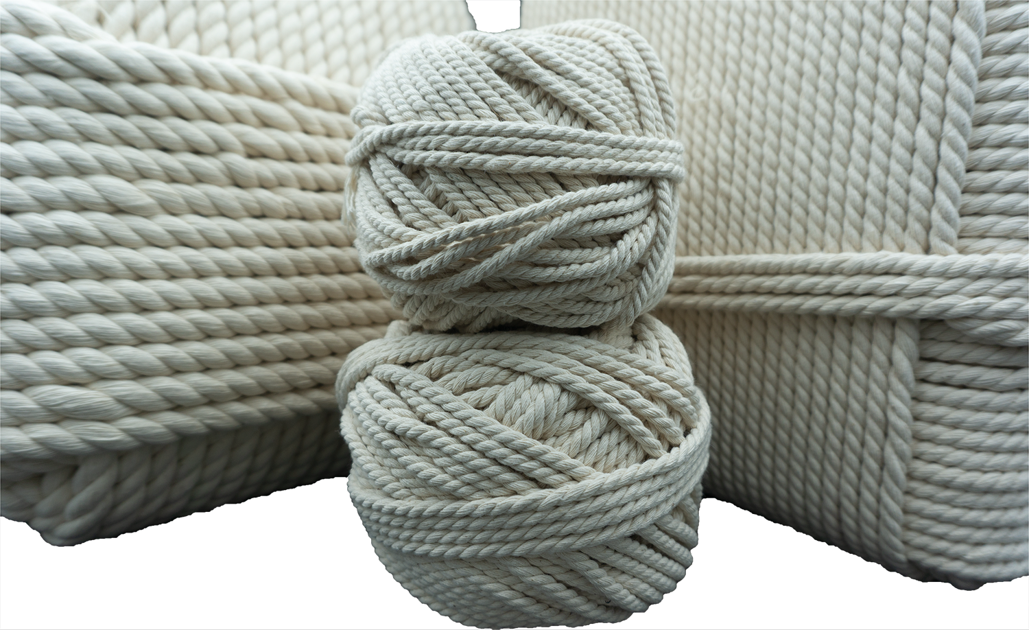 Algodón Torcido 8mm 50m aprox para macramé cuerda/cordon-0