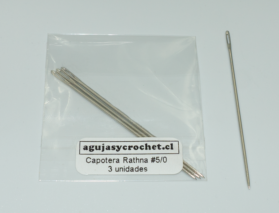 Aguja coser capotera Rathna No.5/0 c/punta sobre 3 agujas-0