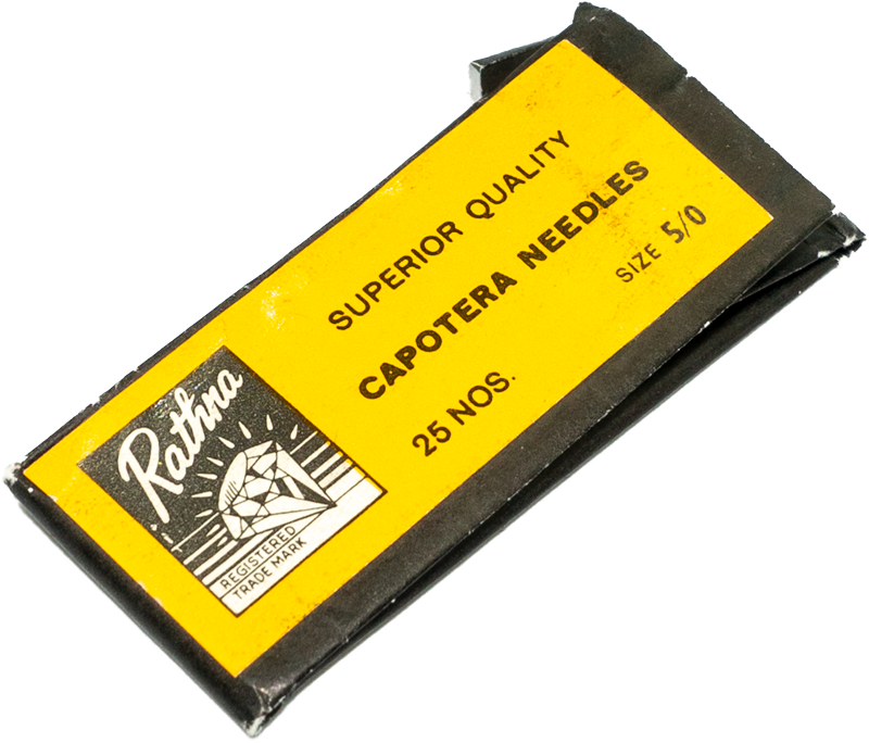 Aguja coser capotera Rathna No.5/0 c/punta sobre 3 agujas-1