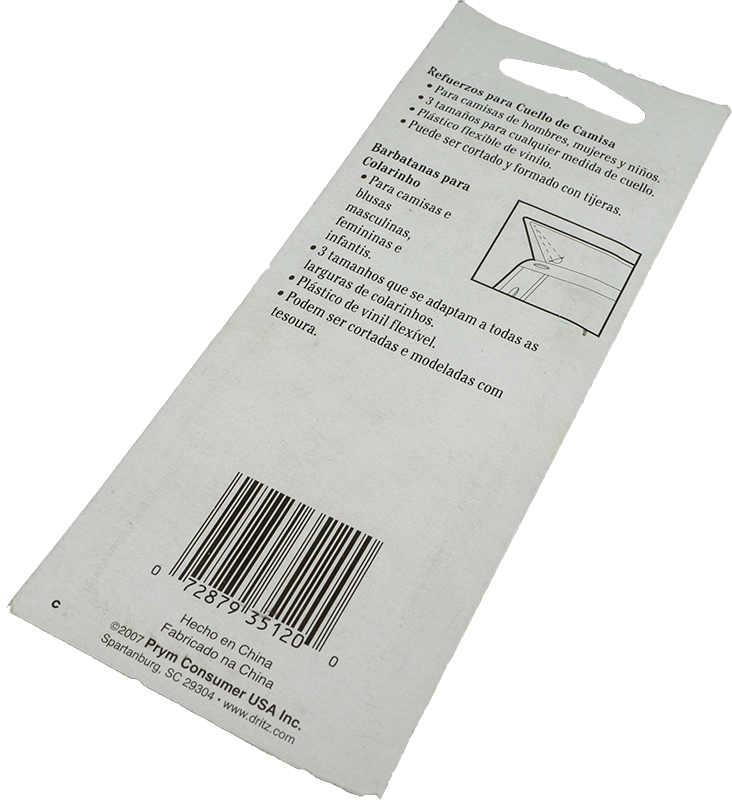 Refuerzos, Barbas para cuellos de camisas Dritz 25557LA-0