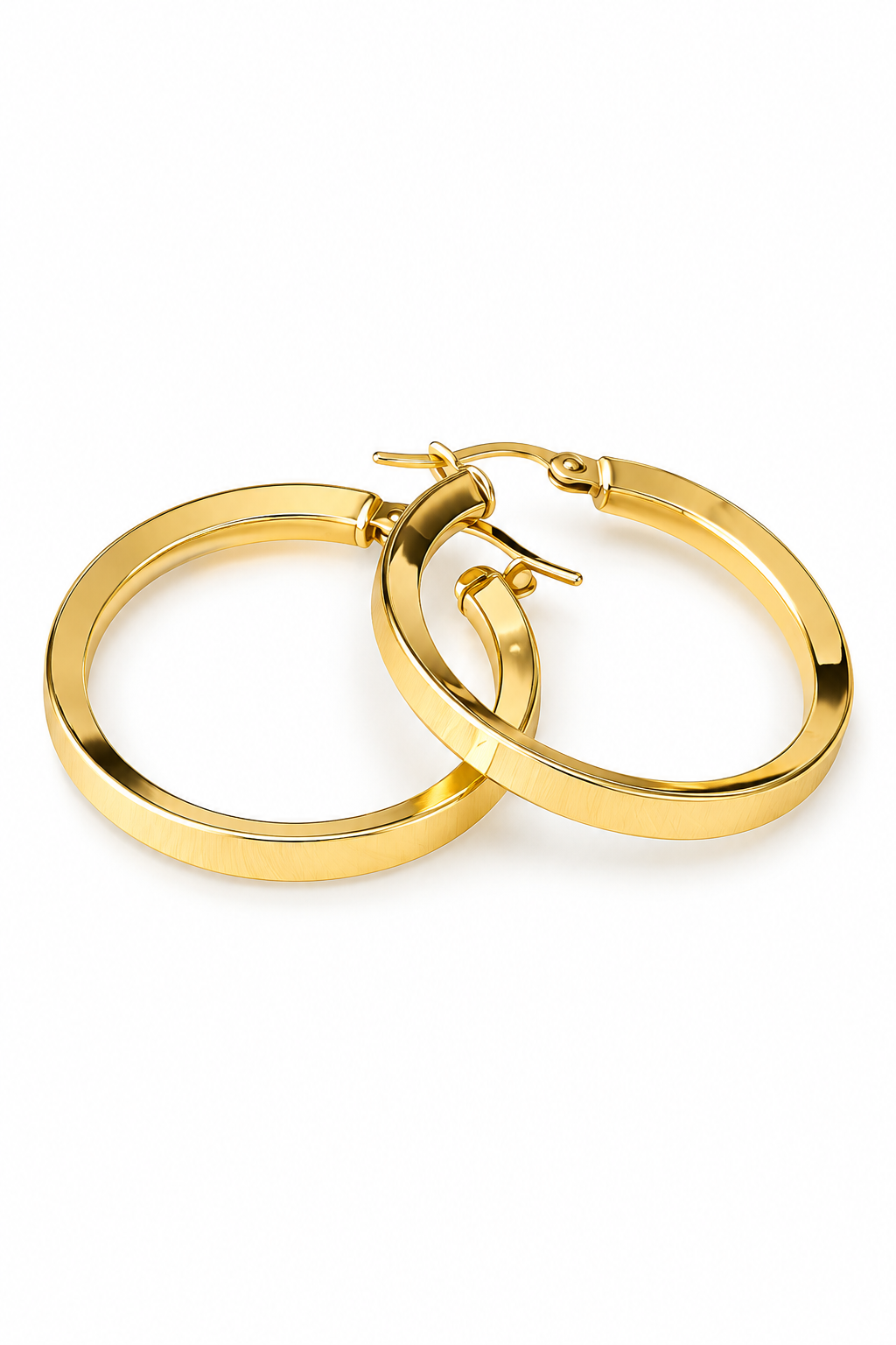 Argollas Mujer Color Dorado 4 cms Diámetro Acero Quirúrjico-0