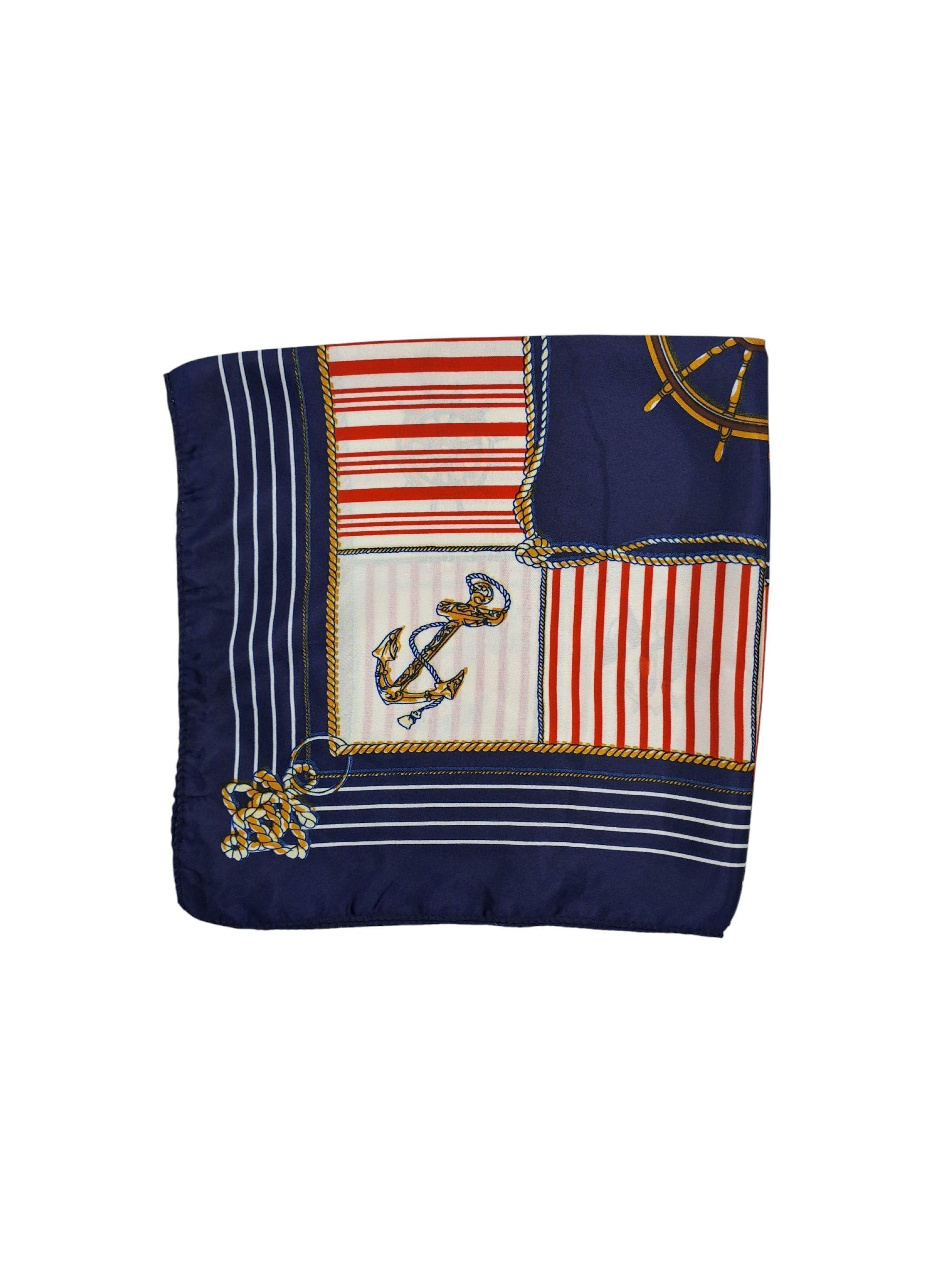 Pañuelo Satinado Mujer Diseño Ancla 50 x 50 cms-2