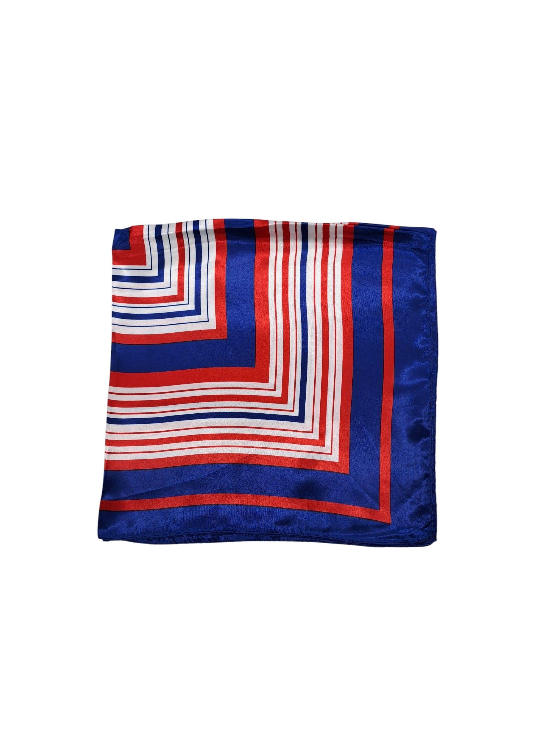 Pañuelo Satinado Mujer Patriot color Rojo Blanco Azul 60 x 60 cms-2