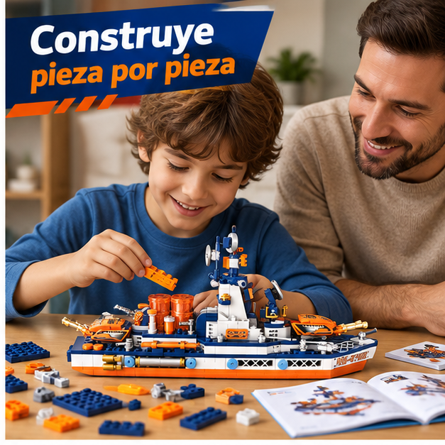 Set de Bloques para Armar Barco de Guerra Battleship-2