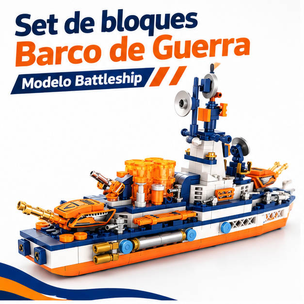 Set de Bloques para Armar Barco de Guerra Battleship-3