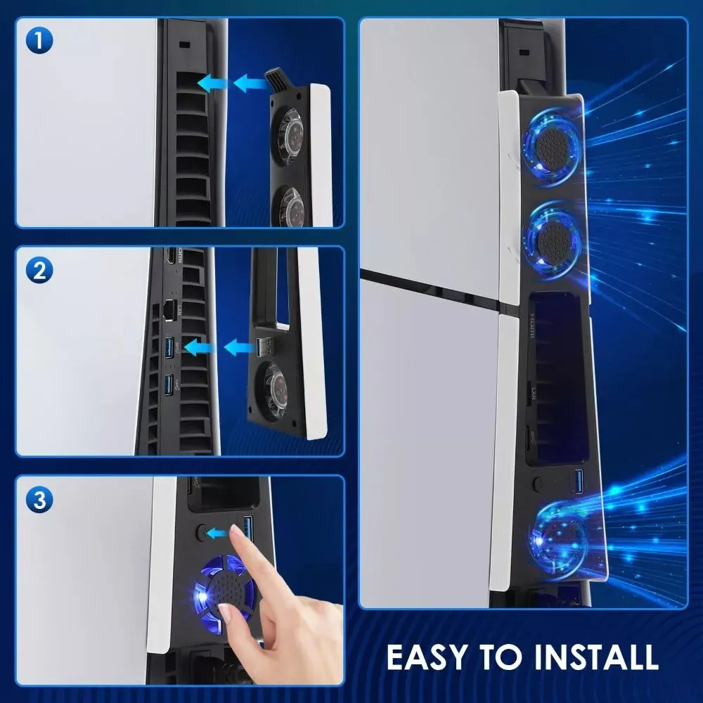 Ventilador Enfriador Para Consola Playstation Ps5 Slim Negro-2