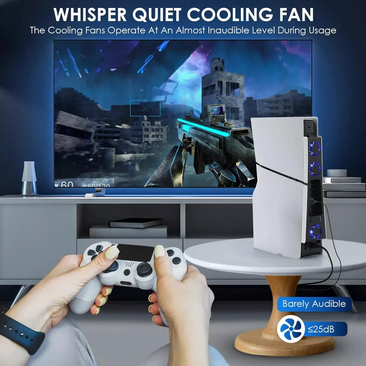 Ventilador Enfriador Para Consola Playstation Ps5 Slim Negro-5