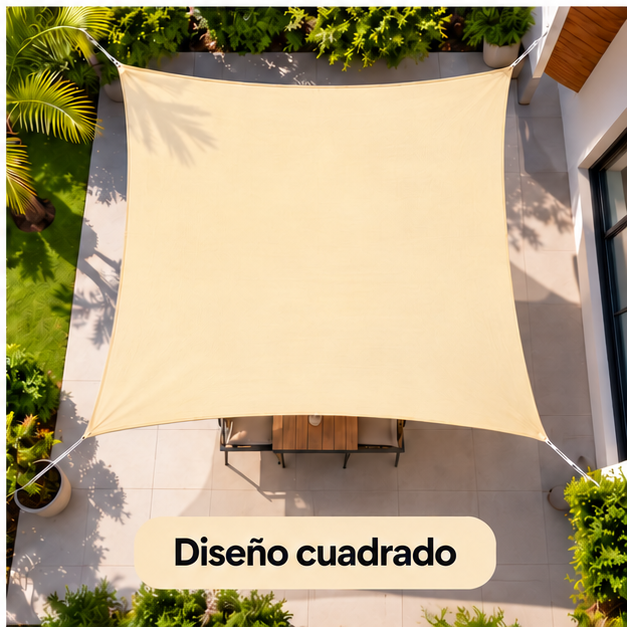 Malla Sombreadora Toldo Vela Rectangular 3x4 Hdpe Beige-4