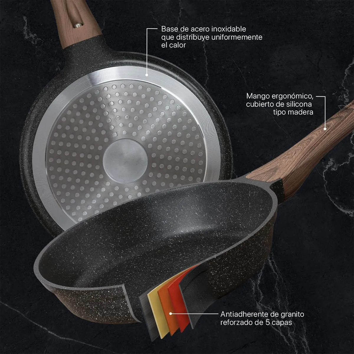 Sarten Wok 24 cm Sarten Induccion Sarten Para Freir Sartenes-2