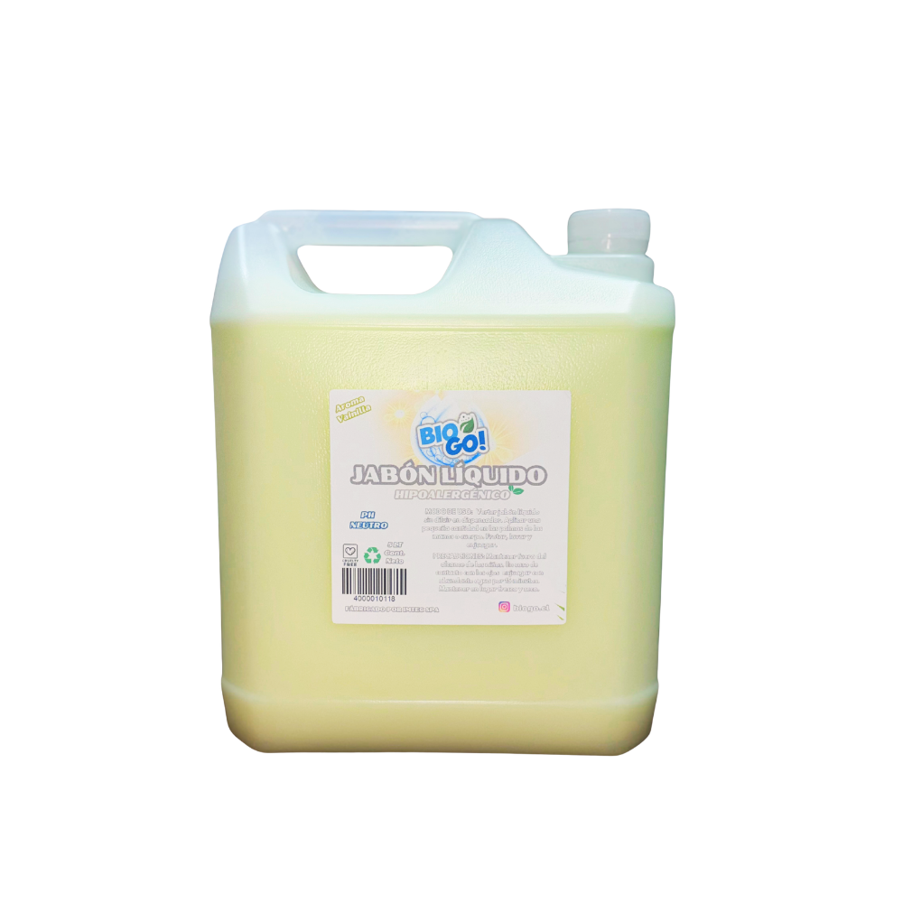 Jabon Liquido Para Manos Neutro Glicerina Bio Go Vainilla 5 Litros Eco 3 Unidades-2