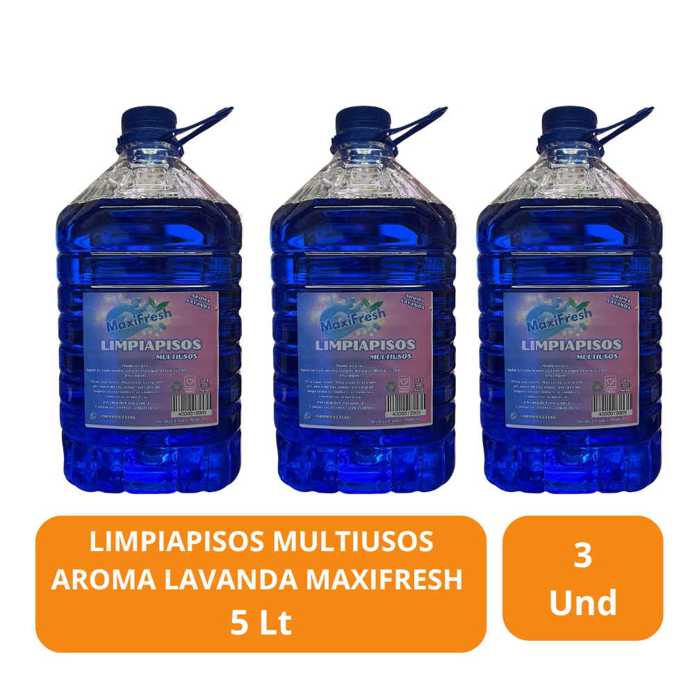 Limpiapiso Lavanda Maxifresh 5 Litros Eco PET Pack 3 Unidades-3