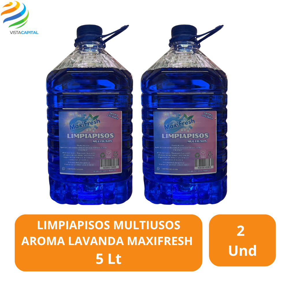 Limpiapiso Lavanda Maxifresh 5 Litros Eco PET Pack 2 Unidades-2