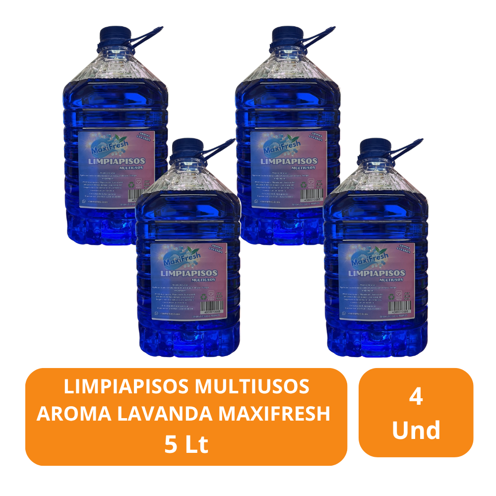 Limpiapiso Lavanda Maxifresh 5 Litros Eco PET Pack 4 Unidades-3