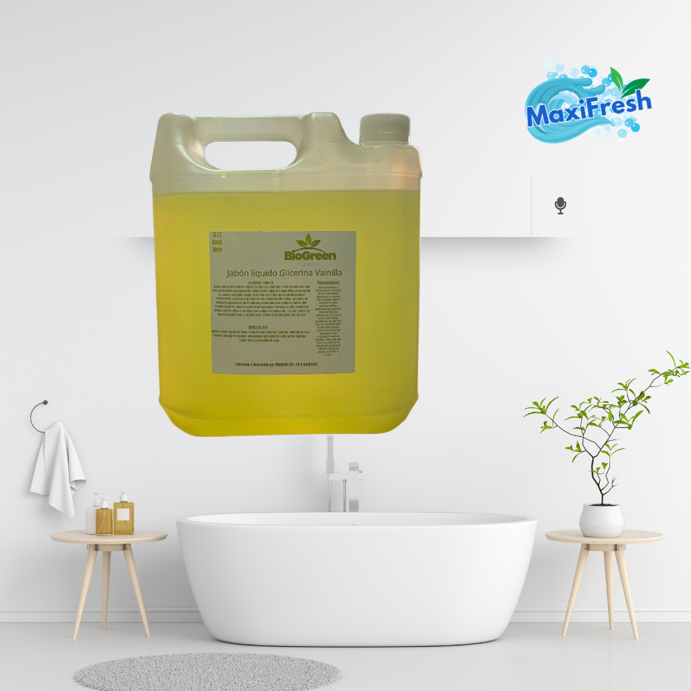 Jabon Liquido Para Manos Neutro Glicerina BioGreen Vainilla 5 Litros 2 Unidades-3