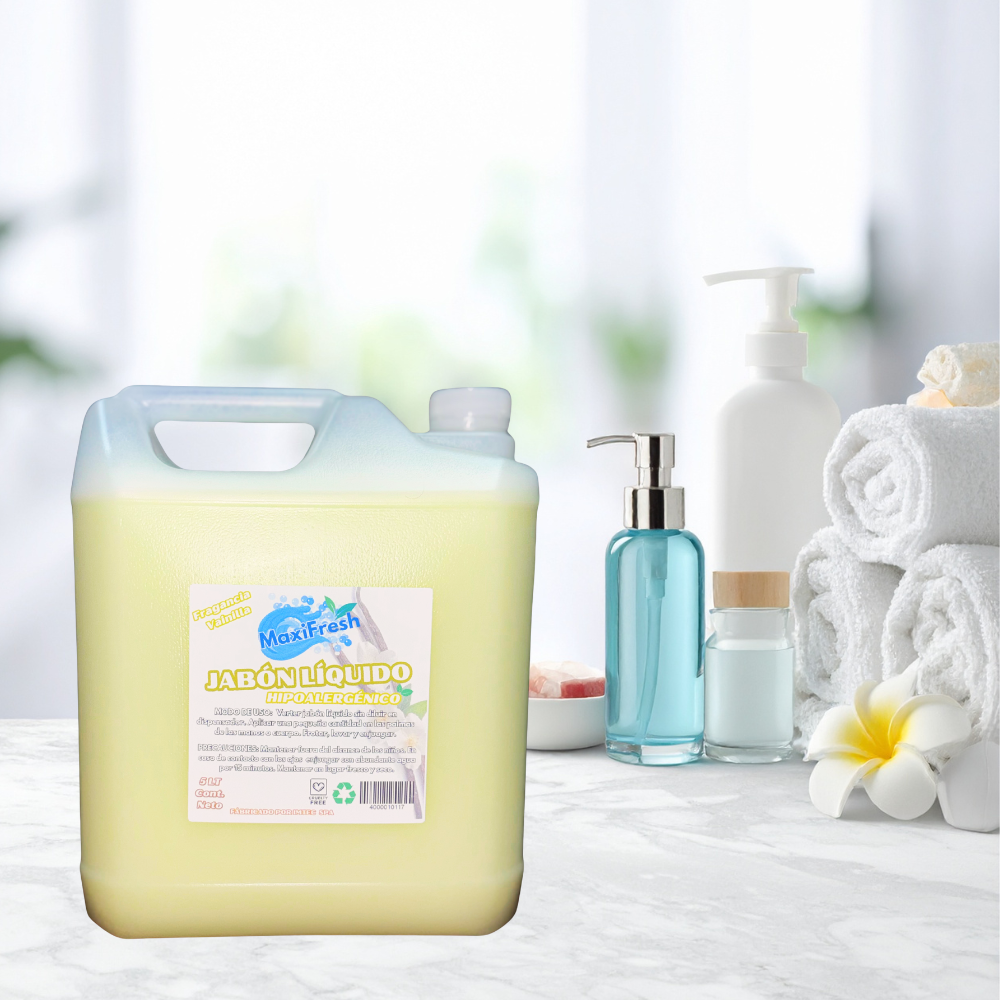 Jabon Liquido Maxifresh Hipoalergenico Con Glicerina 5 Litros 2 Unidades-3