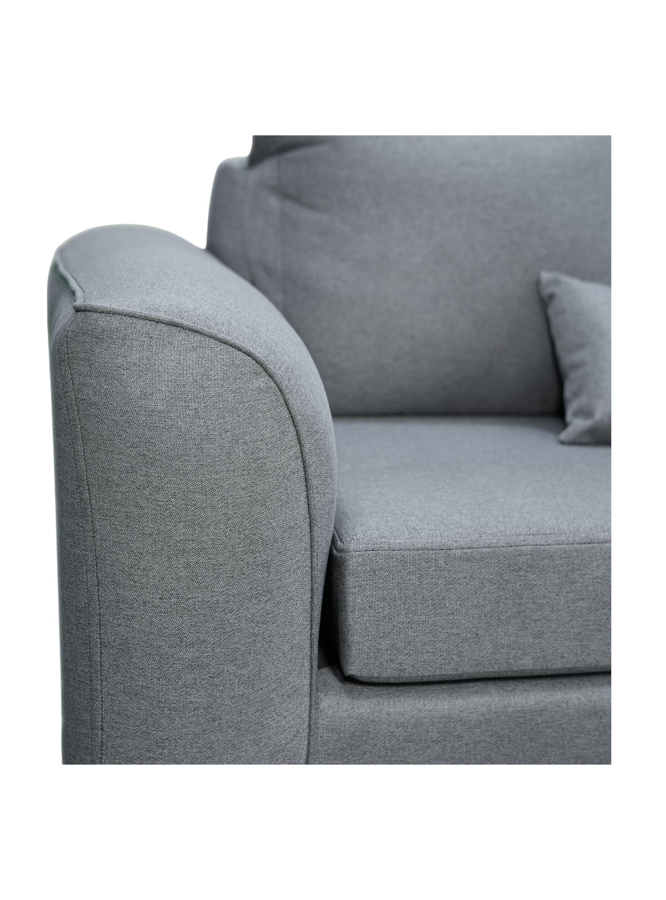 Sof 2 Cuerpos Tela Poli ster Gris Fancy Hogar-4