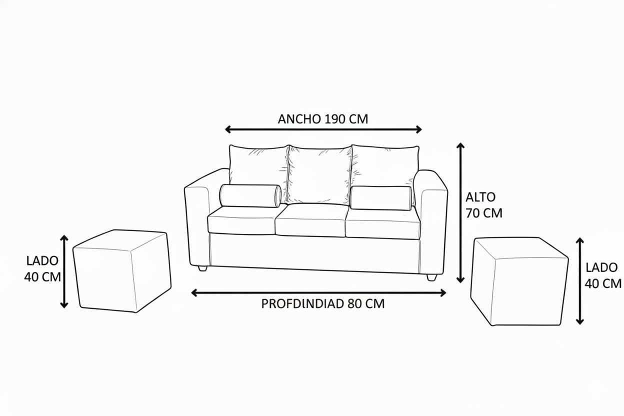 Sofa prince 3 cuerpos felpa beige-3
