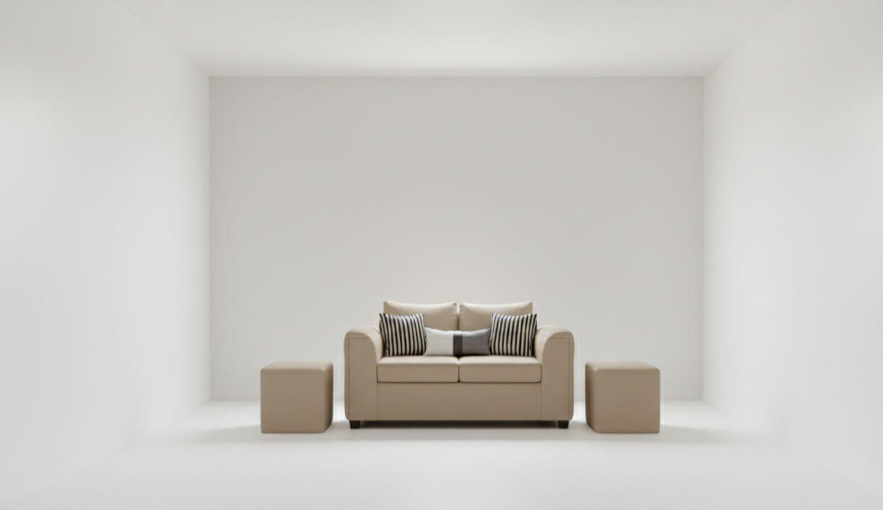 Sofa  2 cuerpos 2 pouf BEIGE-2