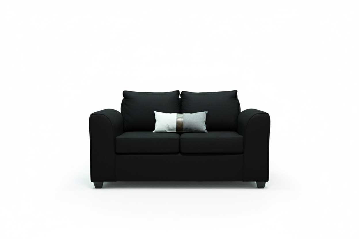 Sofa 2 cuerpos fancy hogar negro-2