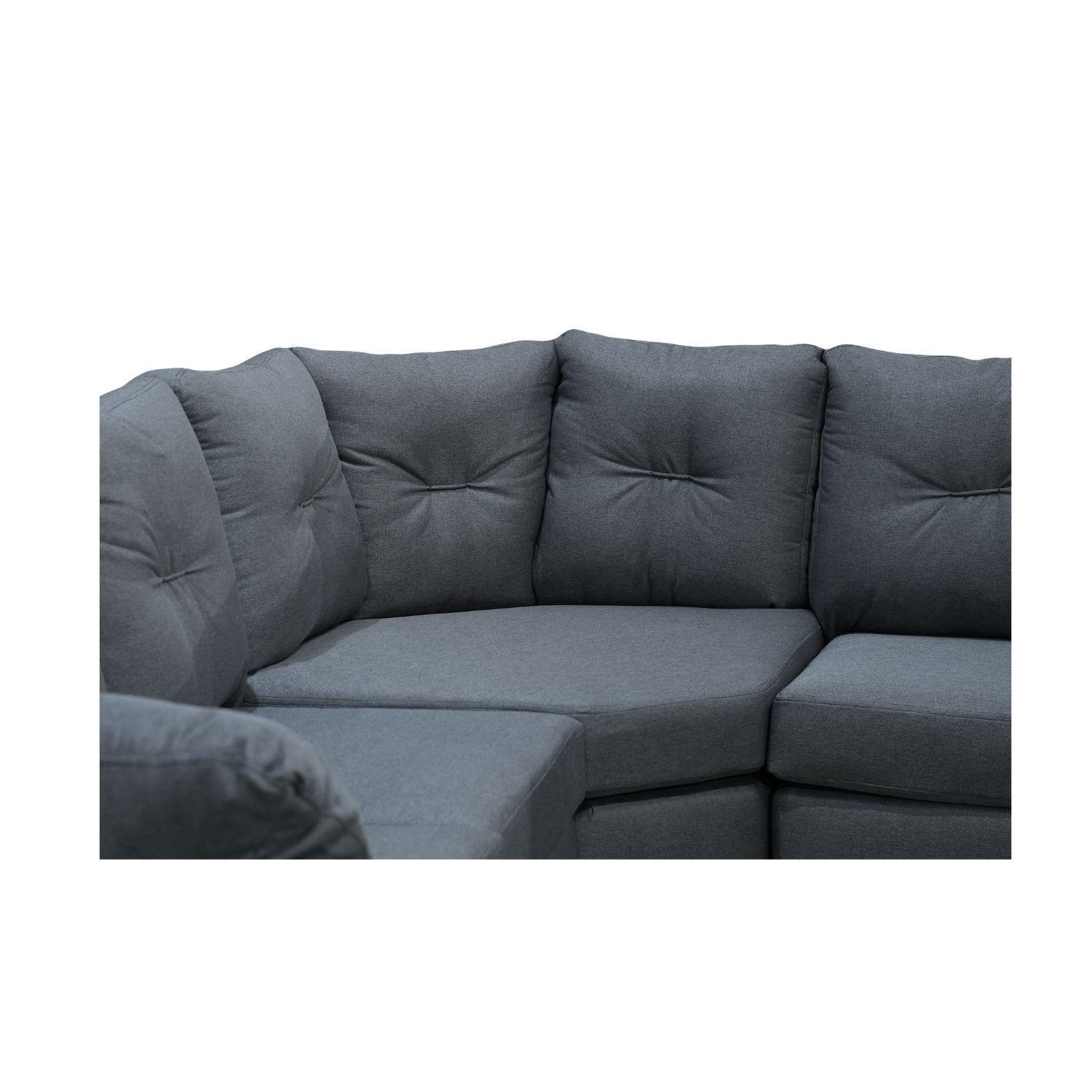 Sofa Seccional Lucero 3 Cuerpos Tela Gris 212-3