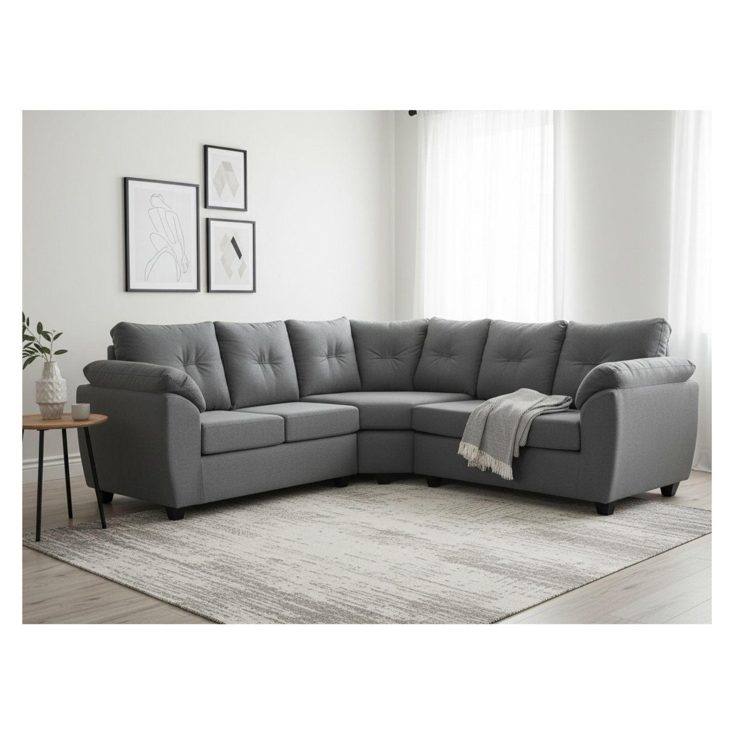 Sofa Seccional Lucero 3 Cuerpos Tela Gris 212-4