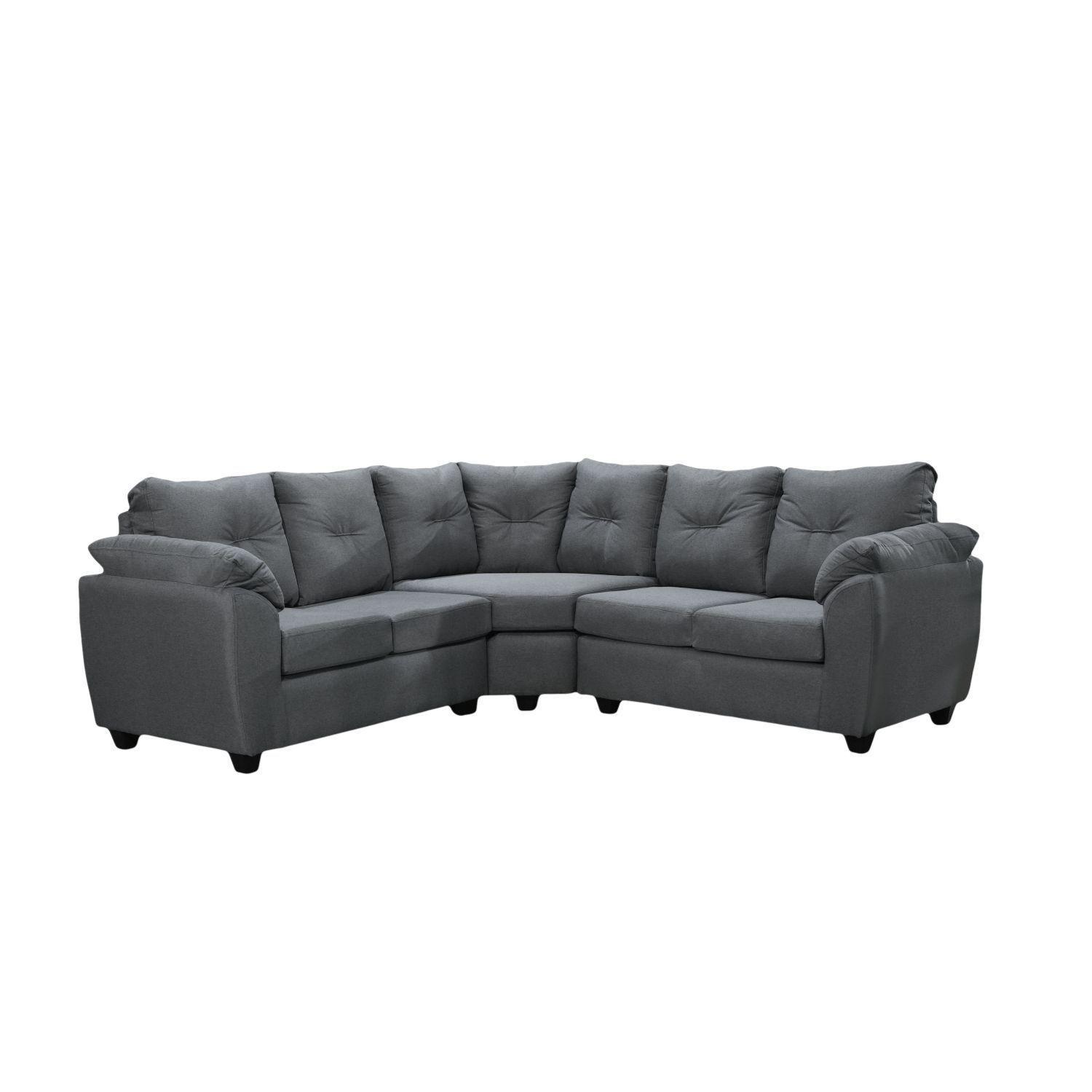Sofa Seccional Lucero 3 Cuerpos Tela Gris 212-0