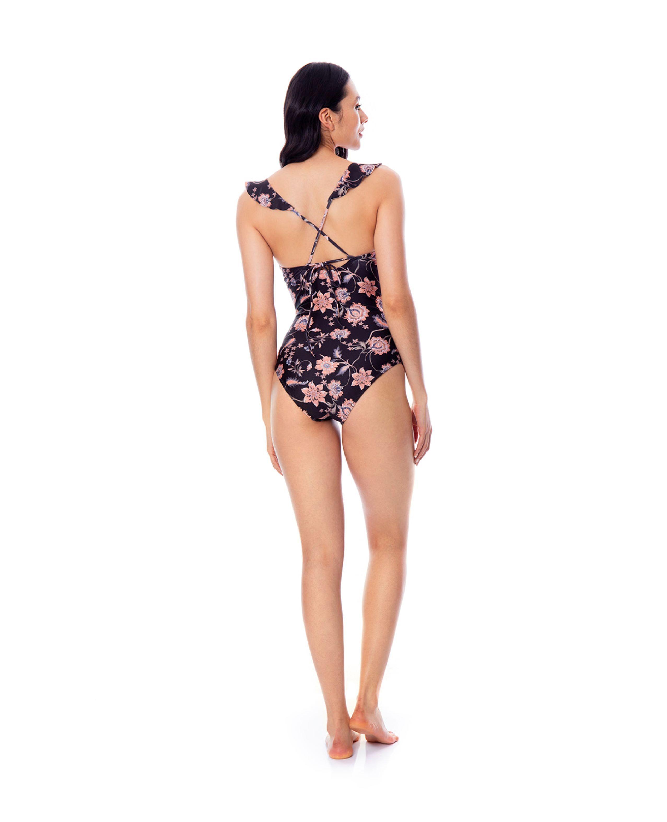 Traje De Baño Negro Ecofriendly Control De Abdomen-1