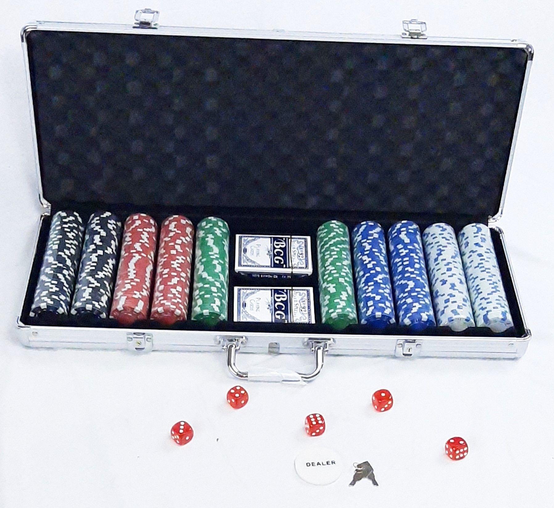 SET DE POKER 500 FICHAS NAIPES DADOS-0