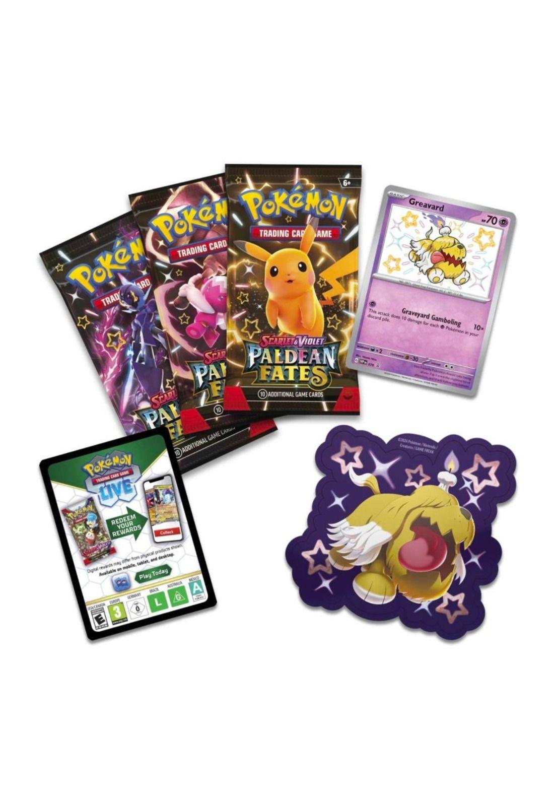 Pokémon Paldean Fates Tech Sticker Box Greavard Español-1