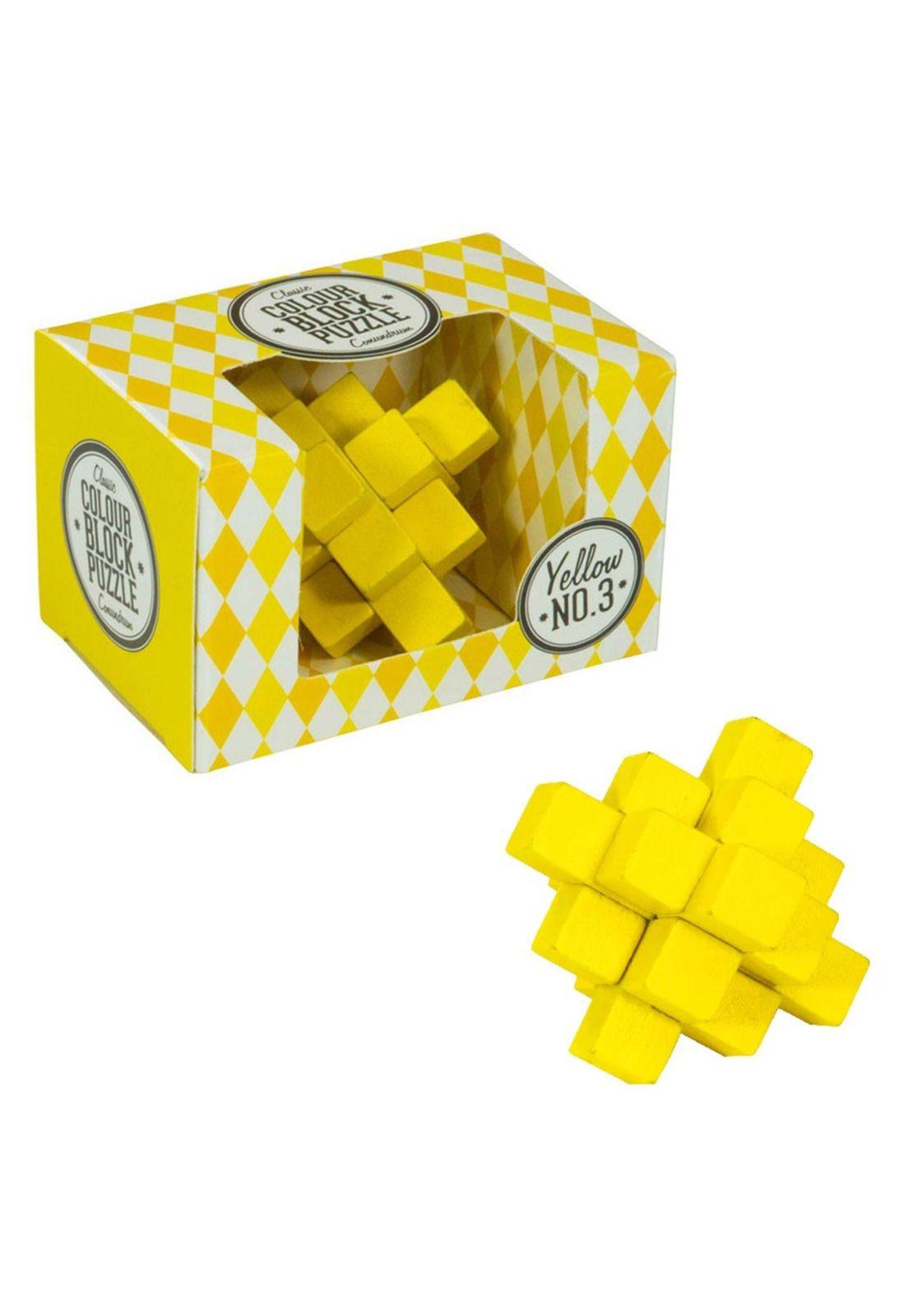 Yellow N°3 Puzzle - Colour Block Conundrum Puzzle de Madera-2