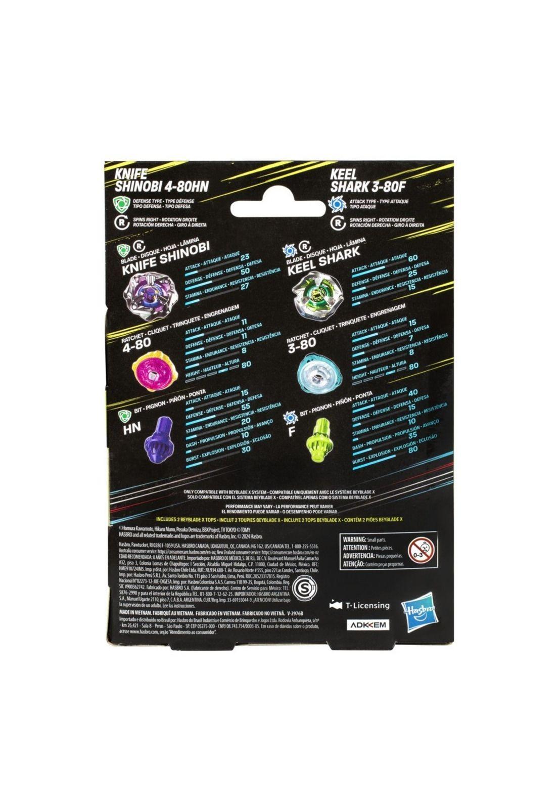 Beyblade X Duo Knife Shinobi y Keel Shark-1