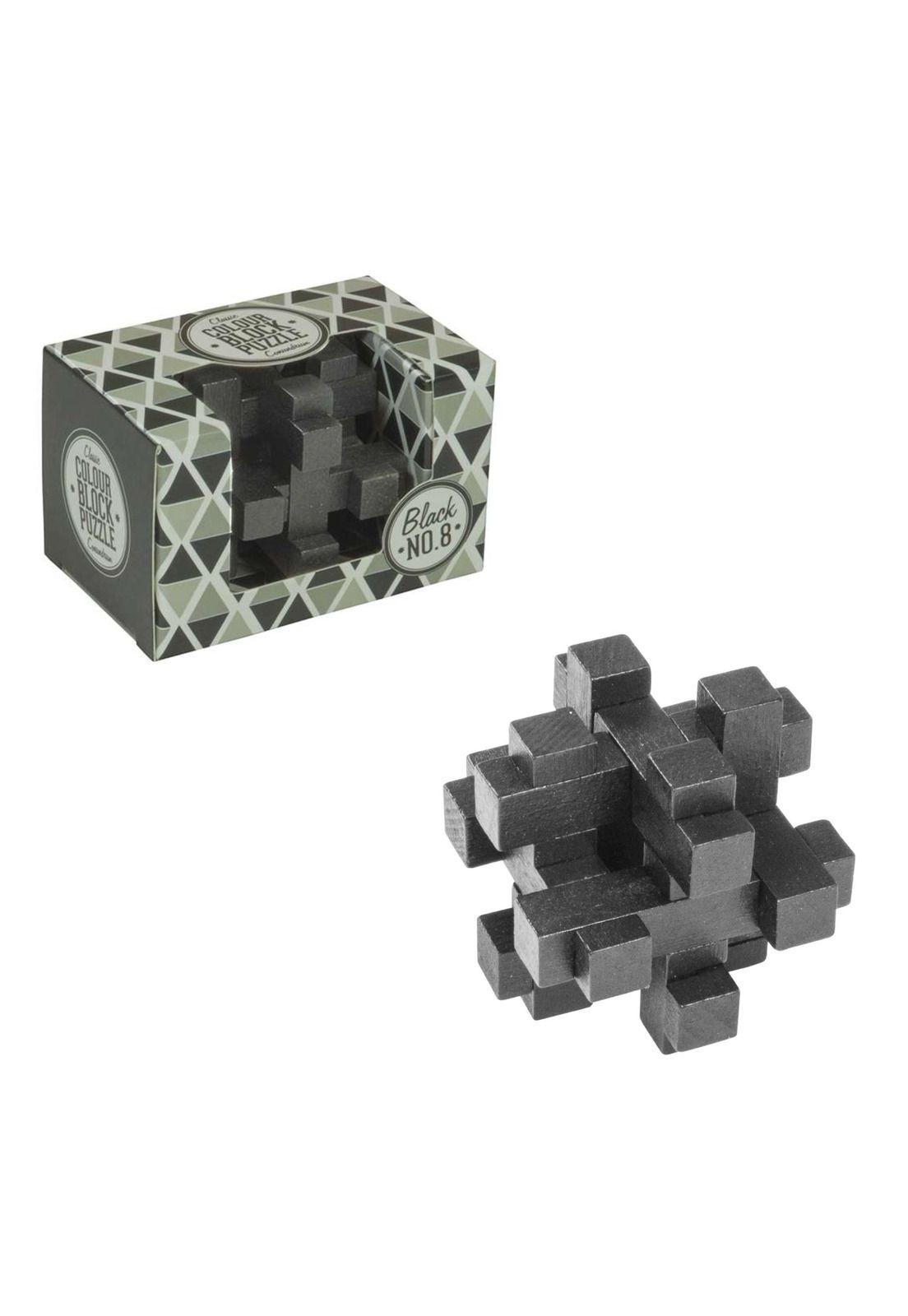Grey N°8 Puzzle - Colour Block Conundrum Puzzle de Madera-2