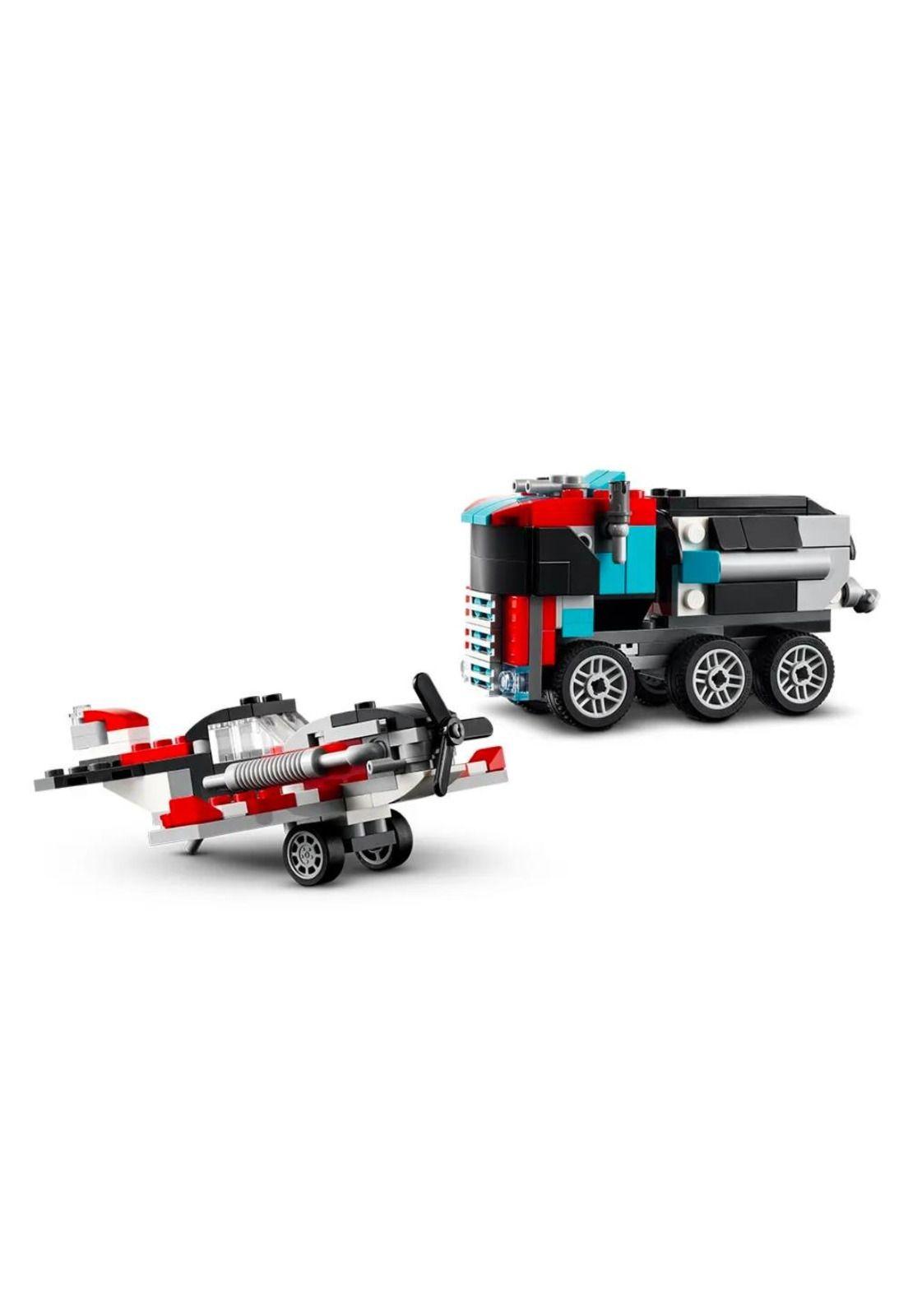 Lego Camión Plataforma con Helicóptero-3