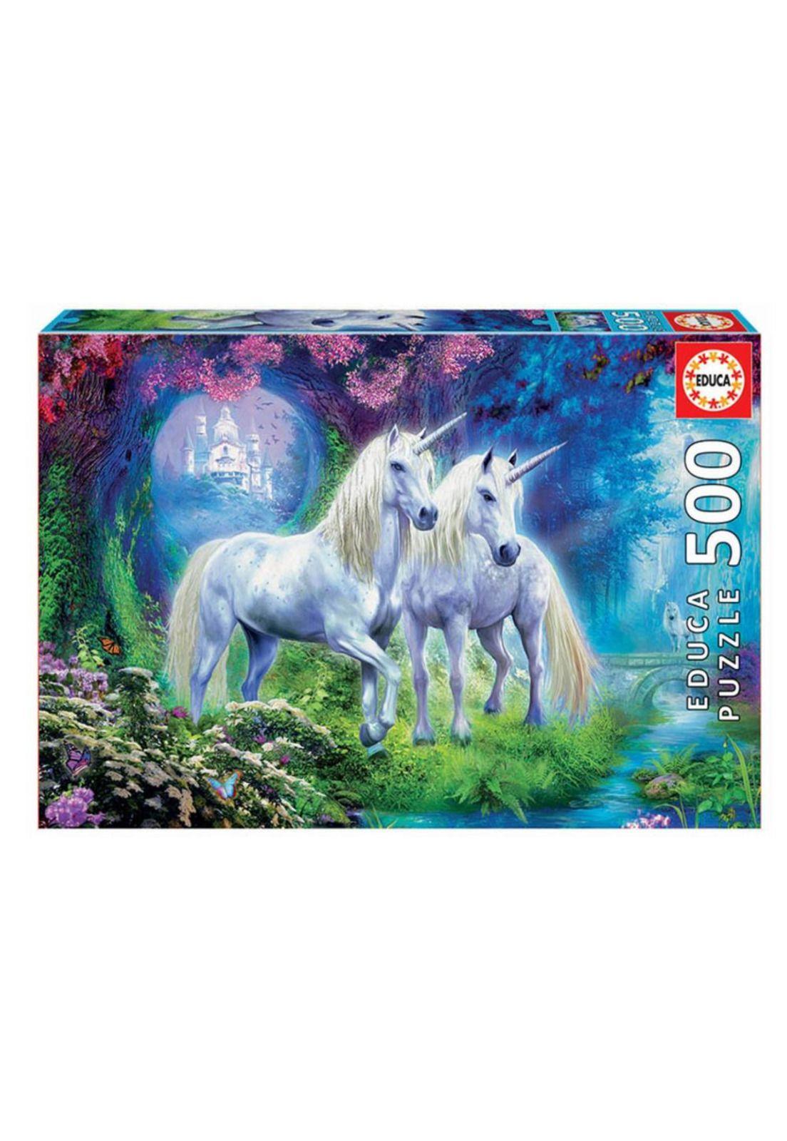Puzzle Rompecabezas 500 piezas Unicornios en el Bosque Educa-0