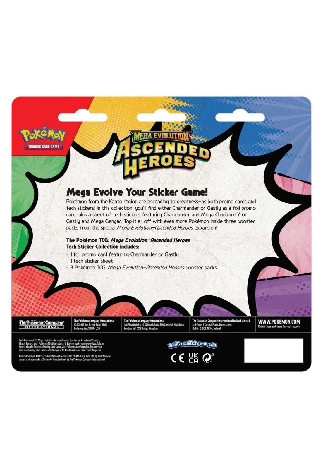 Pokémon Mega Evolution Ascended Heroes Charmander Tech Sticker Blister Español-2