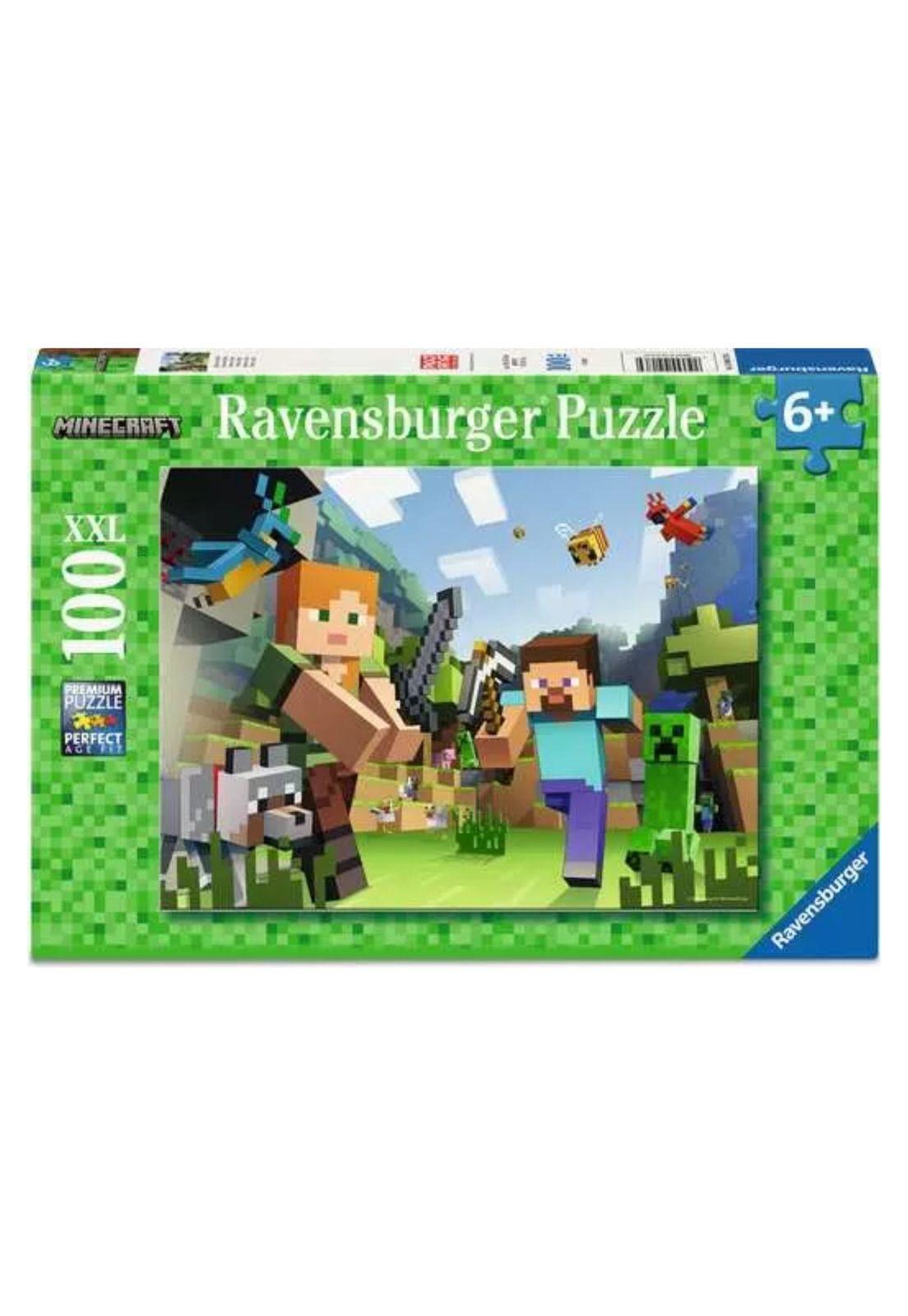 Puzzle Rompecabezas Ravensburger Minecraft 100 piezas XXL - Steve y Alex-0