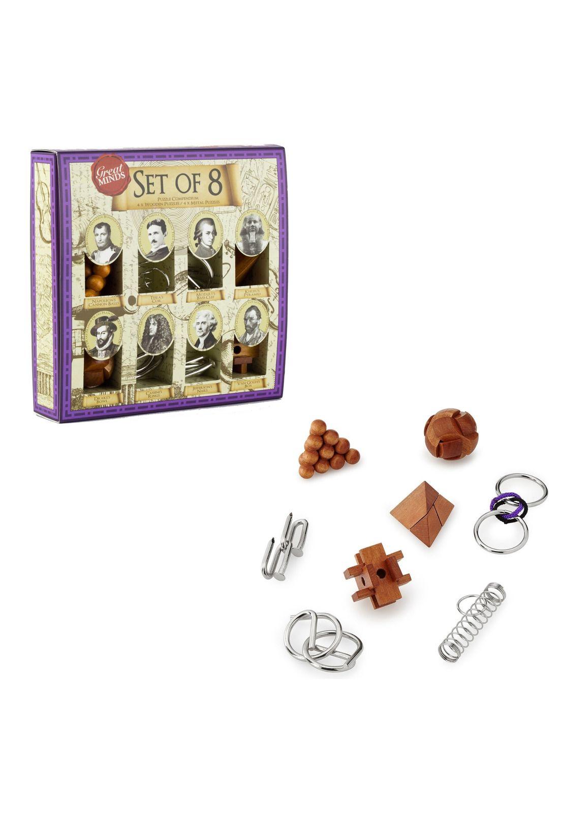 Set de 8 Puzzles - Great Minds Compendium Madera y Metal-2
