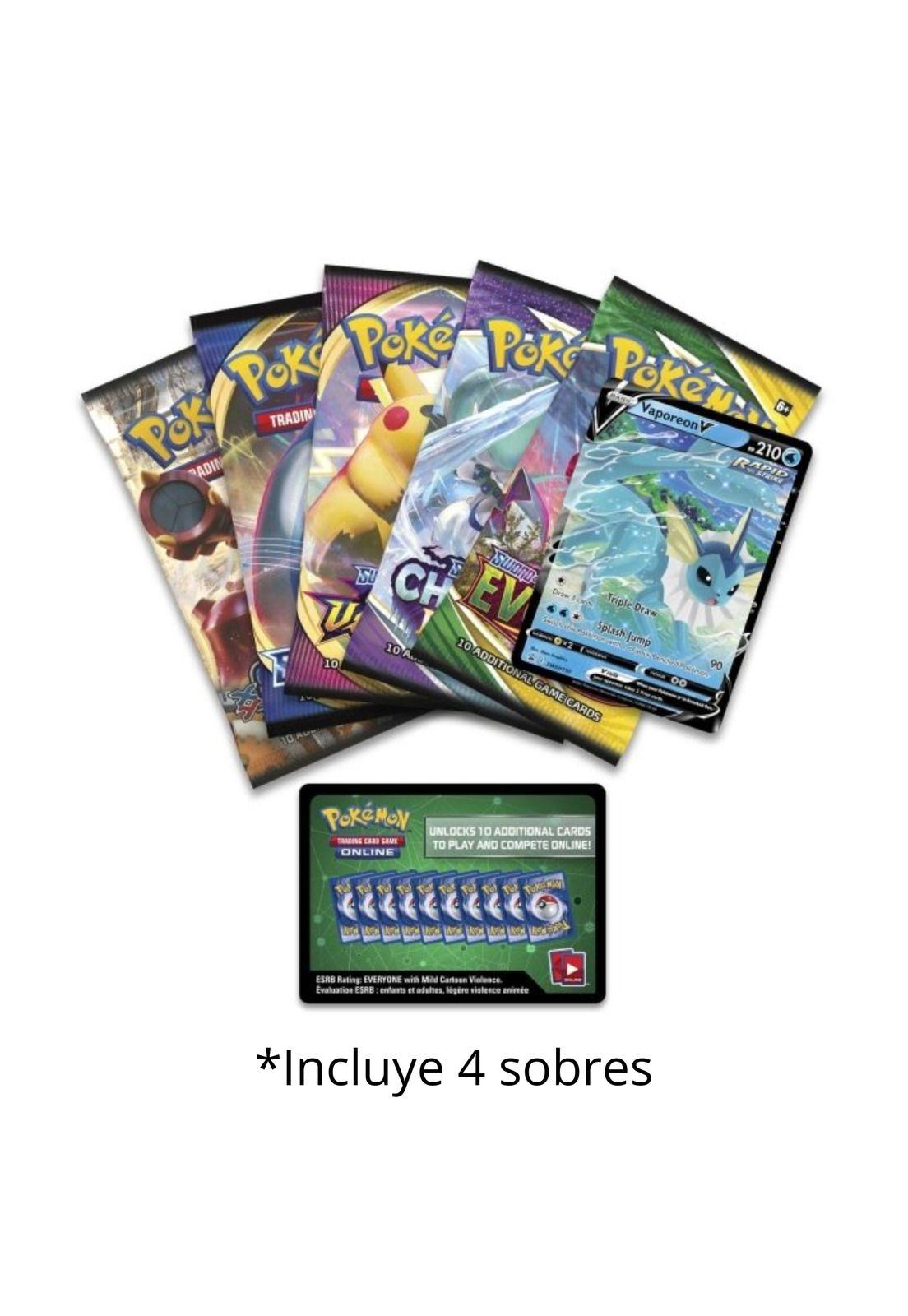 Pokémon Eevee Evolutions Tin Vaporeon V Inglés-1