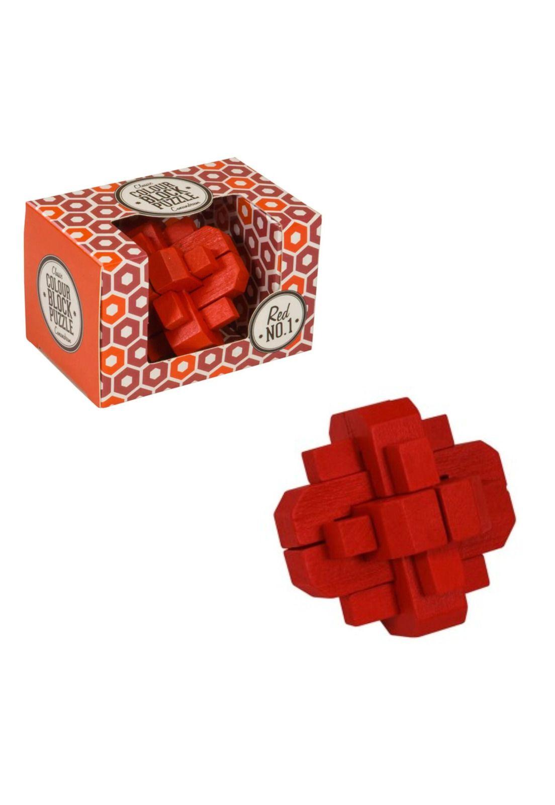 Red N°1 Puzzle - Colour Block Conundrum Puzzle de Madera-2