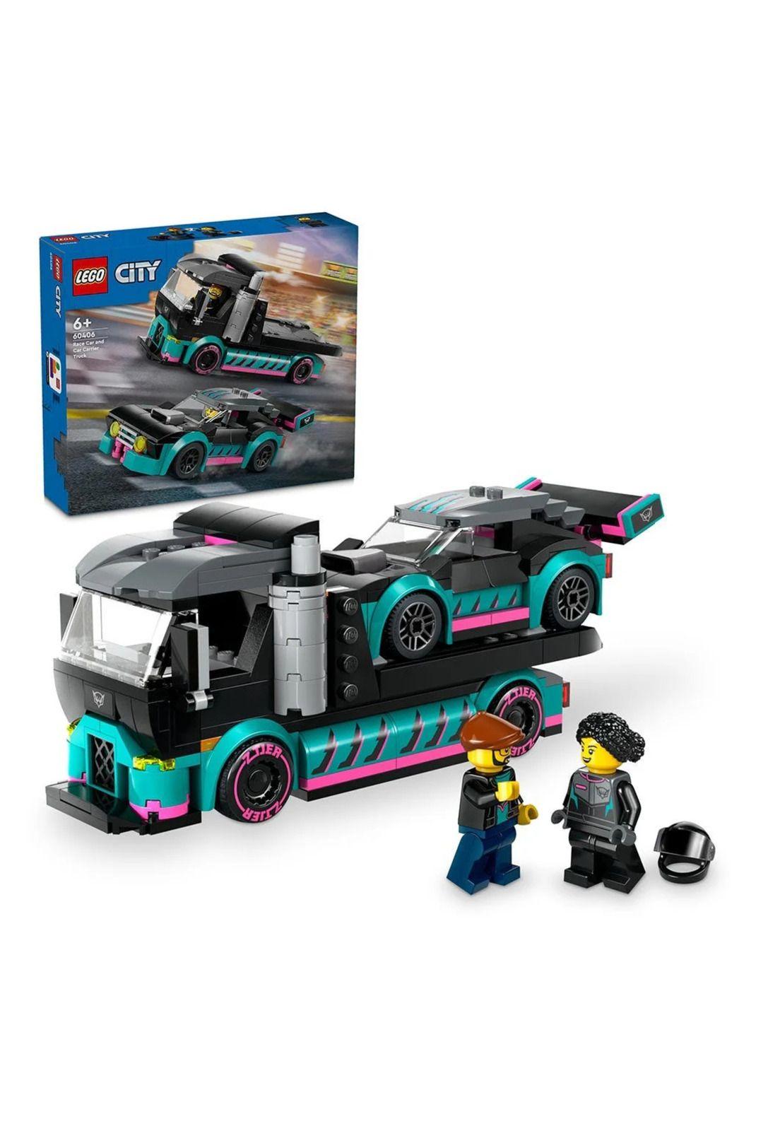 Lego City Auto de Carreras y Camión de Transporte (60406)-4
