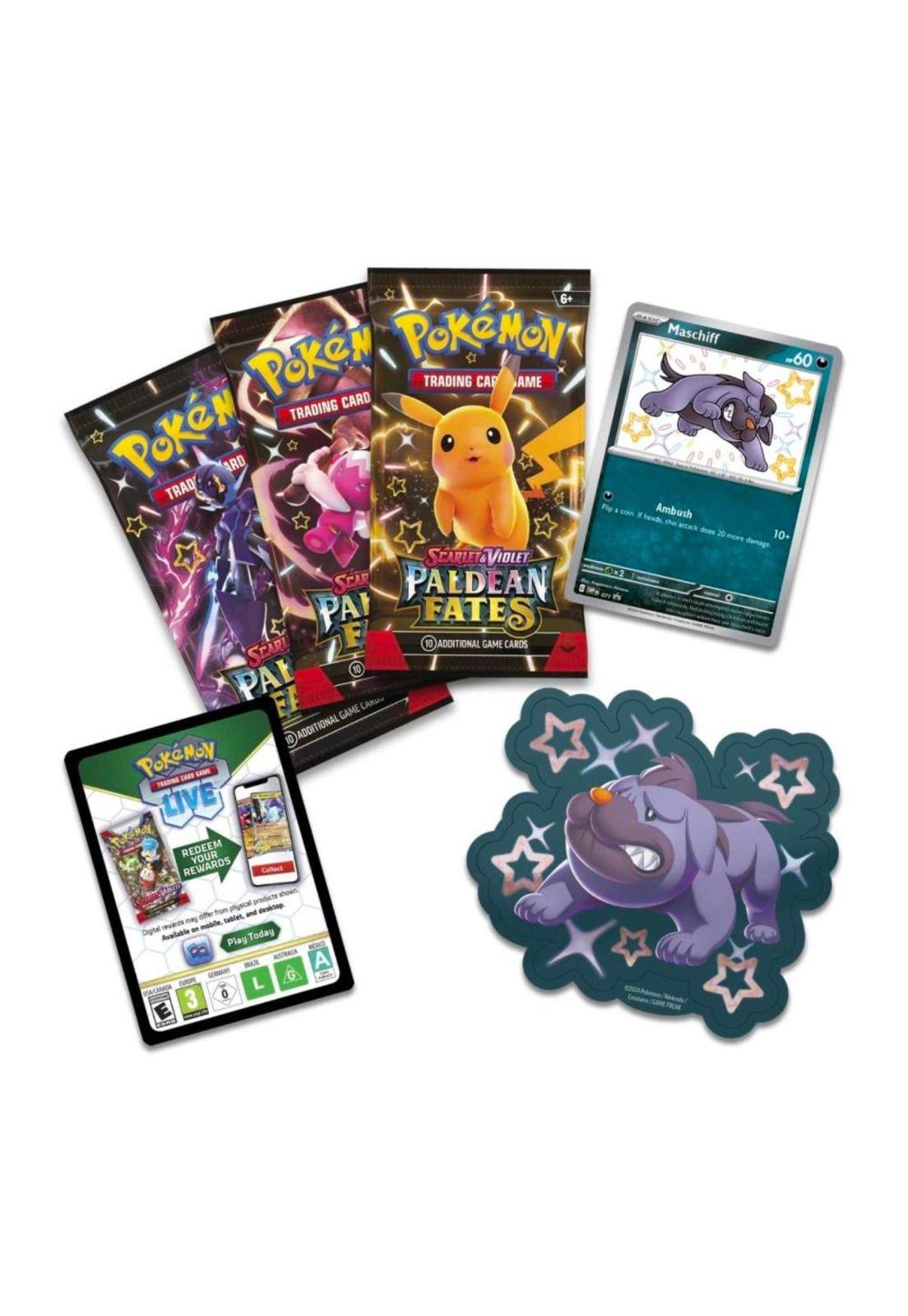 Pokémon Paldean Fates Tech Sticker Box Maschiff Español-1