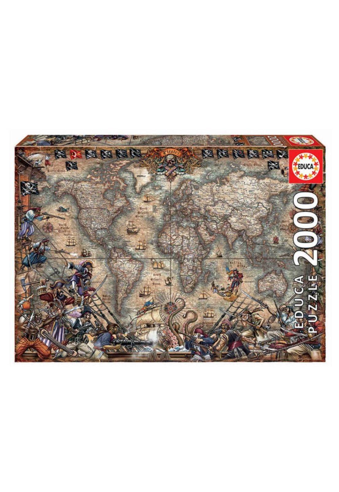 Puzzle Rompecabezas 2000 piezas Mapa de Piratas Educa-0