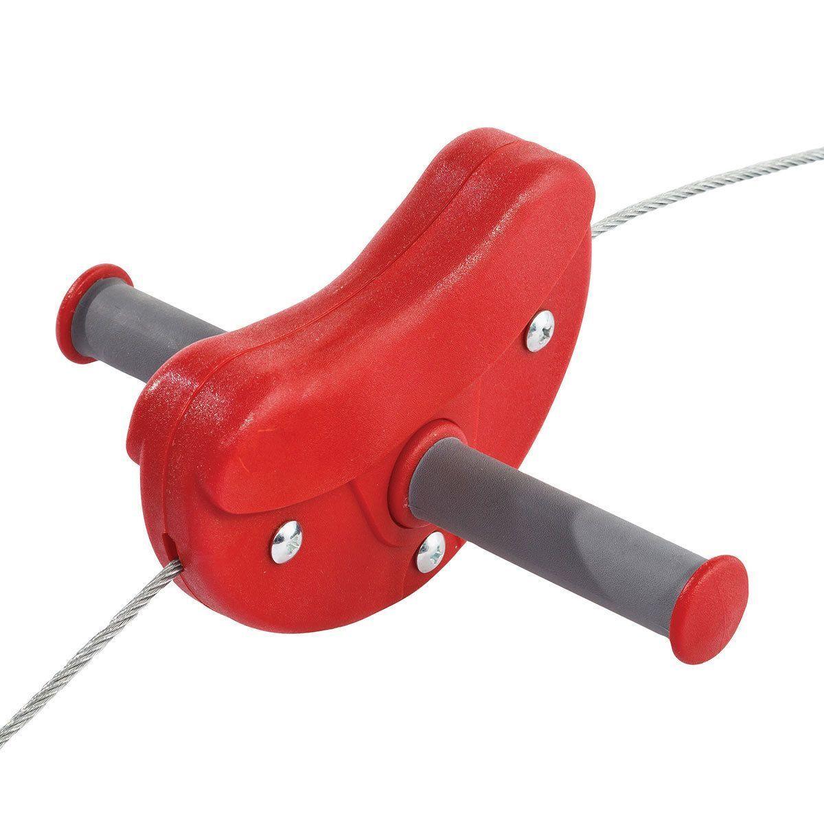 Tirolesa 30m Agarradera Antideslizante Set S Asiento Rojo-2