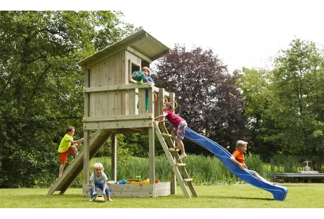 Resbalín Tobogán Conectable Con Manguera Plástico Hdpe Azul Patio Parque-2