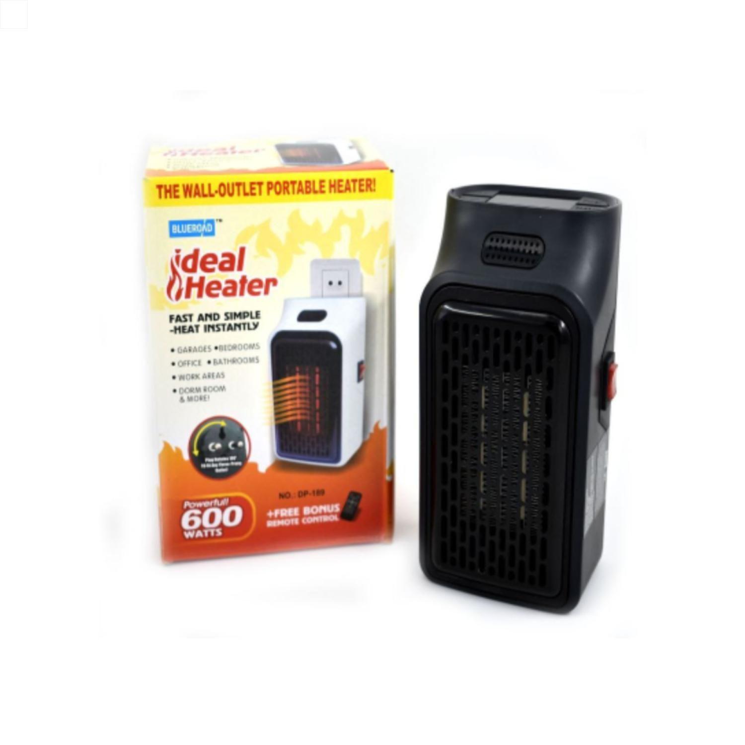 MINI CALEFACTOR PARA HOGAR Y OFICINA 600W ADAPTADOR Y CONTROL 17x9x6cm-1