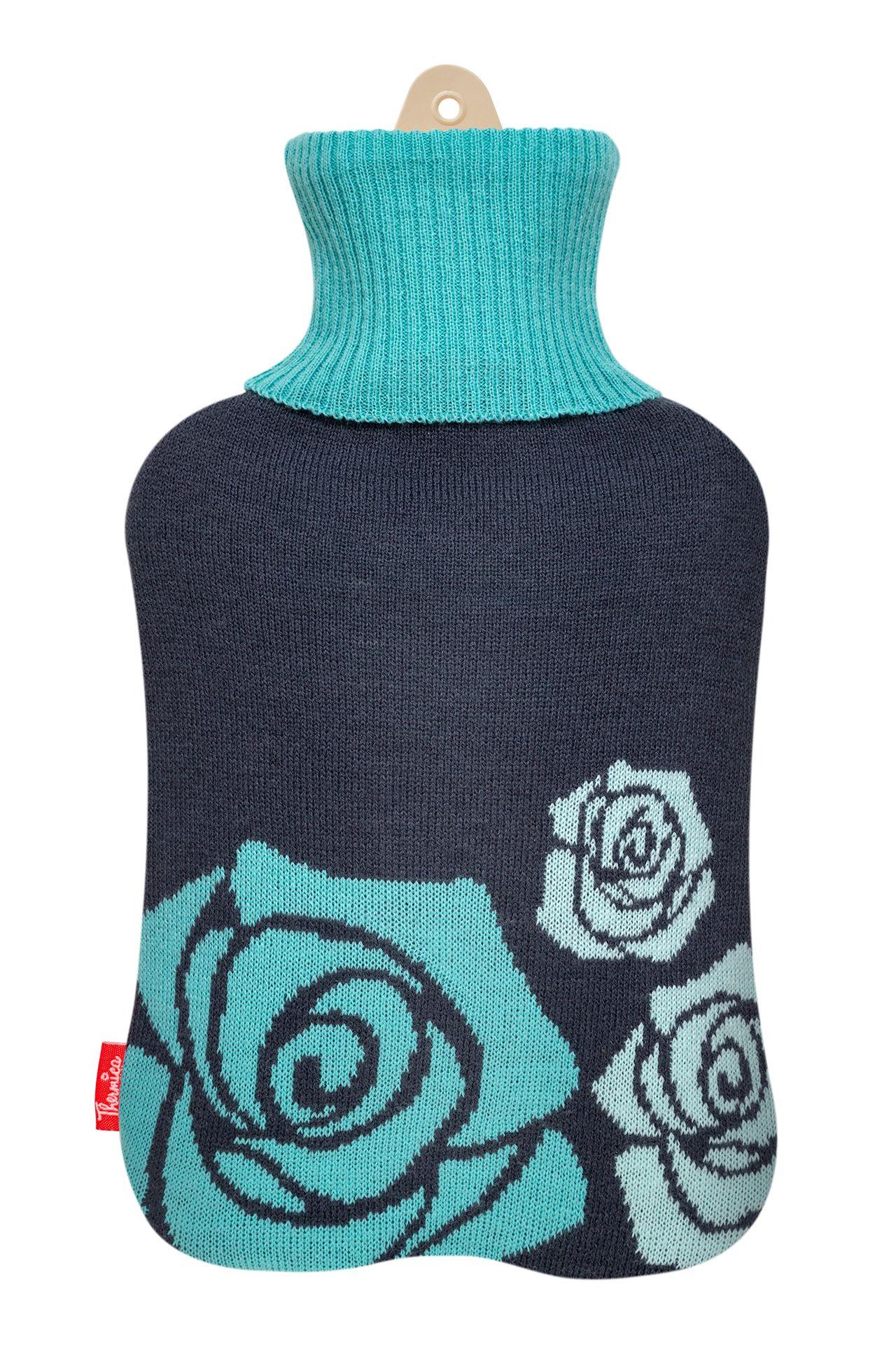 Guatero Thermicachile 2 Litros C/Funda Tejido Flores Celeste-0