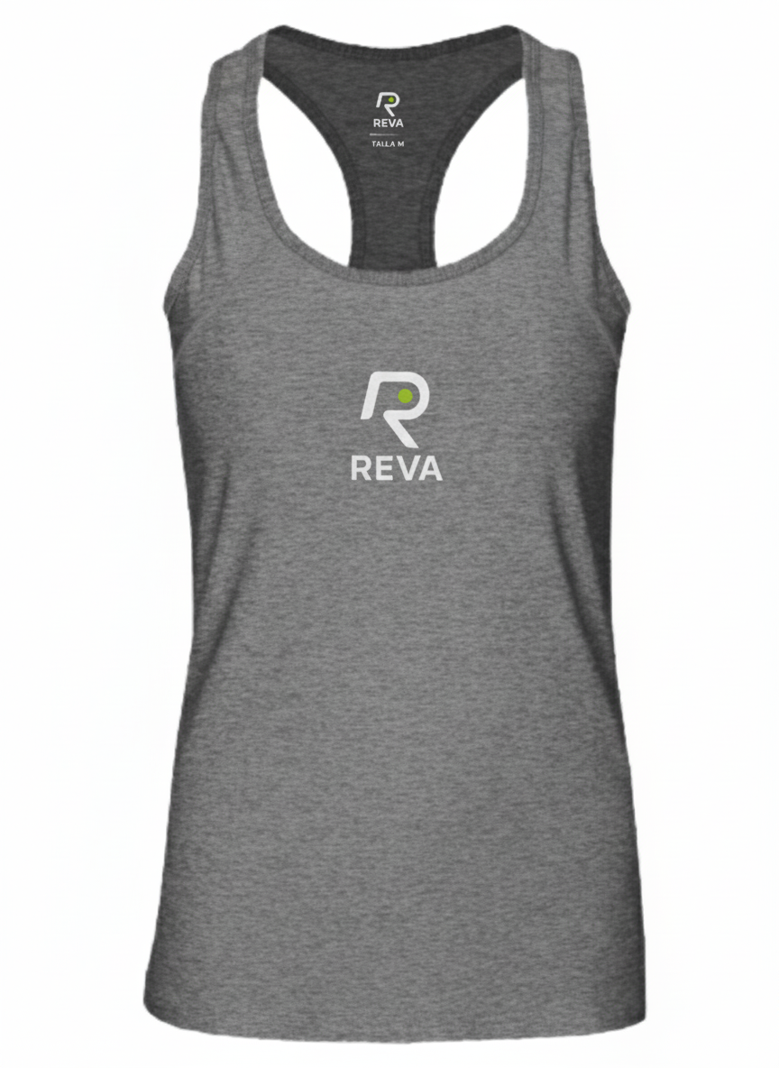 Polera Deportiva Dryfit Sin Mangas Mujer REVA Gris Jaspeado-0