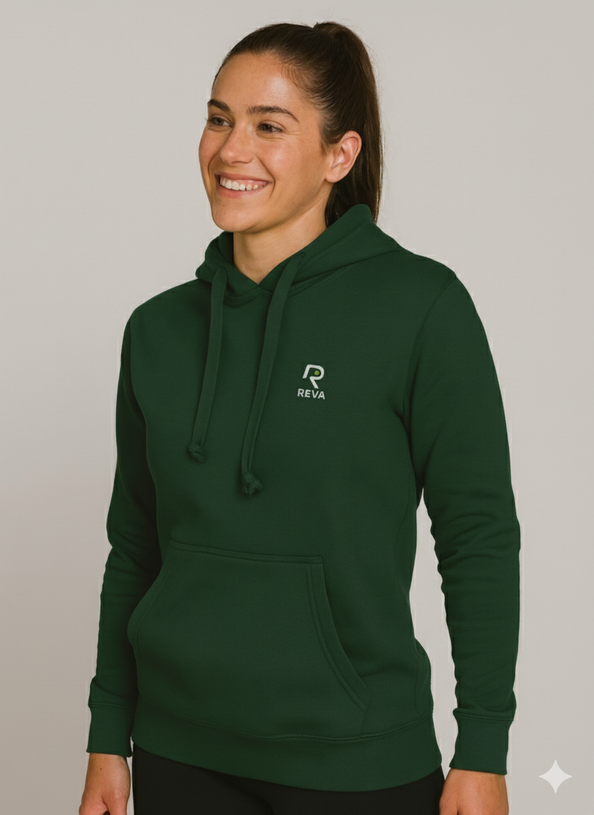 Polerón Deportivo con Capucha Mujer REVA Verde Oscuro-0