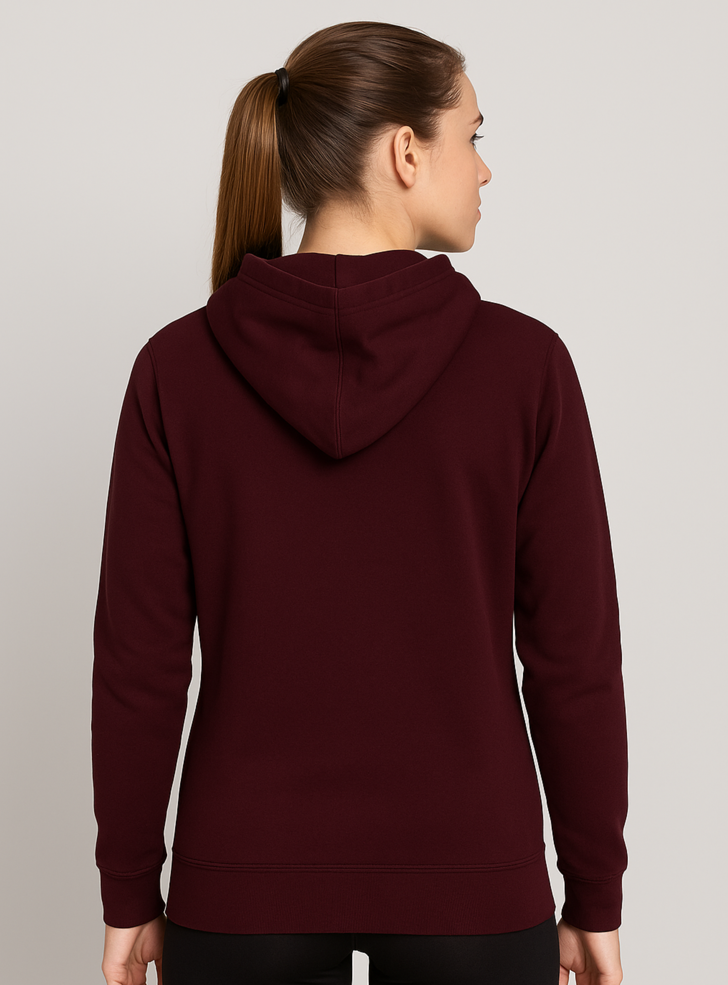 Polerón Deportivo con Capucha Mujer REVA Burdeo-1