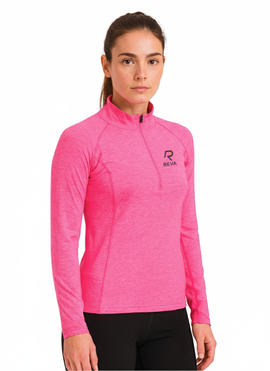 Polera Deportiva Dryfit Manga Larga Mujer REVA Fucsia-0